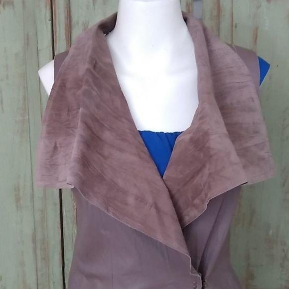 Los Angeles Leather Vest sleeveless Brown NWT - Picture 3 of 8